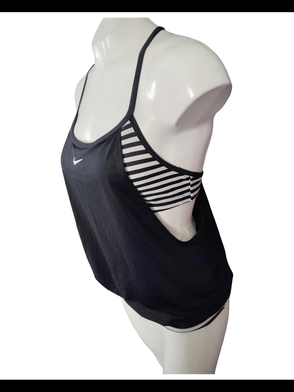 Nike Digi Stripe Layered Tankini Swim Pullover Top Size. M